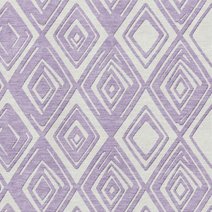 HomeRoots 5' X 8' Lavender & Ivory Geometric Area Rug - Washable, UV Protected, Soft, Durable for Modern Homes 668411