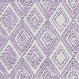 HomeRoots 8' X 10' Stylish Lavender and Ivory Geometric Area Rug – Durable, Washable, UV Protected for Homes 668413