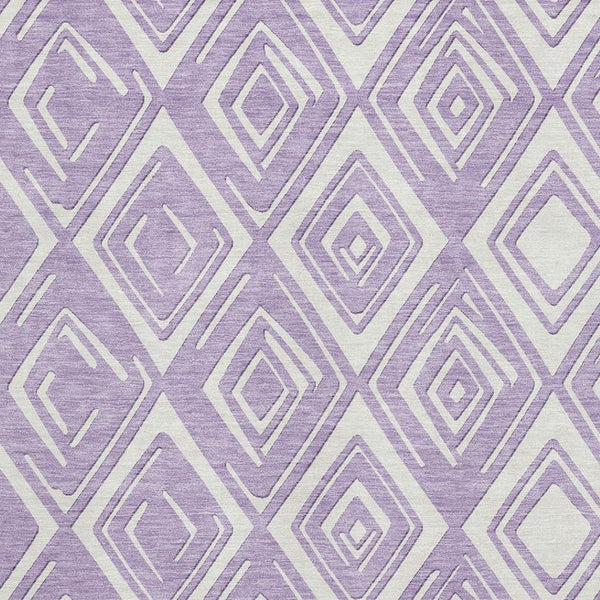 HomeRoots 10' X 14' Lavender & Ivory Geometric Washable Area Rug – Durable, Stylish, Pet-Friendly & UV Protected 668415