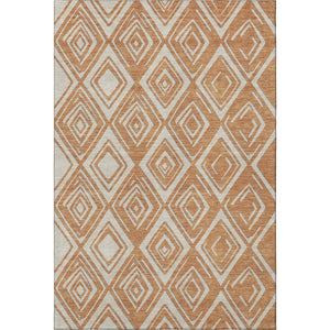 HomeRoots 8' X 10' Stylish Rust and Ivory Geometric Area Rug – Washable, UV-Protected, Perfect for Busy Homes! 668425