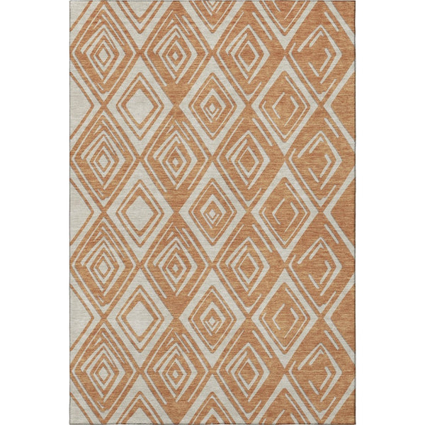 HomeRoots 8' X 10' Stylish Rust and Ivory Geometric Area Rug – Washable, UV-Protected, Perfect for Busy Homes! 668425