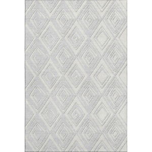 HomeRoots 5' X 8' Stylish Silver & Ivory Geometric Washable Area Rug with UV Protection for High Traffic Homes 668447