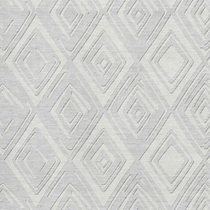 HomeRoots 5' X 8' Stylish Silver & Ivory Geometric Washable Area Rug with UV Protection for High Traffic Homes 668447