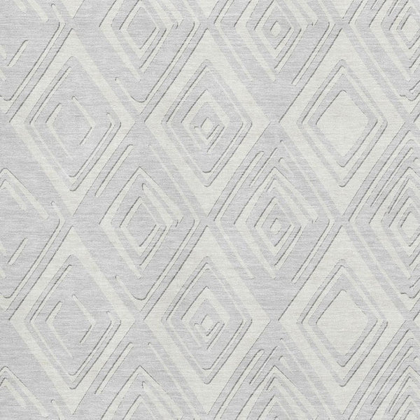 HomeRoots 5' X 8' Stylish Silver & Ivory Geometric Washable Area Rug with UV Protection for High Traffic Homes 668447