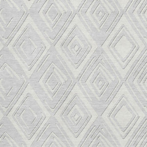 HomeRoots 9' X 12' Silver & Ivory Geometric Washable Area Rug – Stylish, Durable, UV-Protected for High-Traffic Spaces 668450