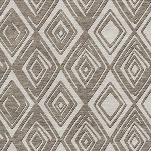 HomeRoots 5' X 8' Taupe And Beige Geometric Area Rug – Stylish, Washable, UV-Protected for Modern Homes 668453