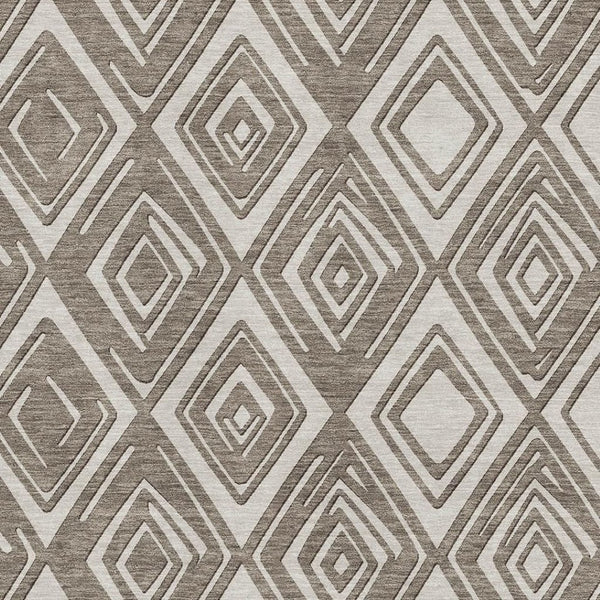 HomeRoots 5' X 8' Taupe And Beige Geometric Area Rug – Stylish, Washable, UV-Protected for Modern Homes 668453