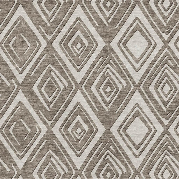 HomeRoots 5' X 8' Taupe And Beige Geometric Area Rug – Stylish, Washable, UV-Protected for Modern Homes 668453