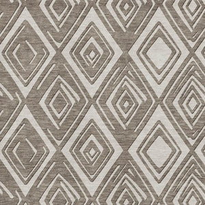 HomeRoots 9' X 12' Taupe & Beige Geometric Washable Area Rug - Stylish, Durable, & UV Protected for Homes! 668456