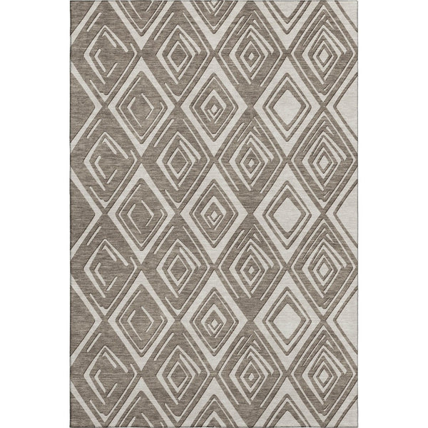 HomeRoots 10' X 14' Taupe & Beige Geometric Washable Area Rug – Stain Resistant, UV Protected, Durable Design 668457