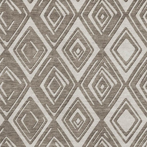HomeRoots 10' X 14' Taupe & Beige Geometric Washable Area Rug – Stain Resistant, UV Protected, Durable Design 668457