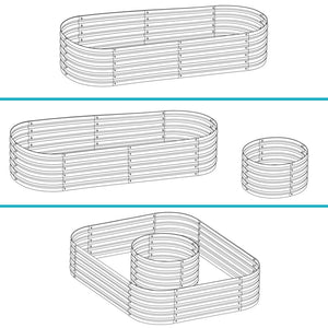 HomeRoots 32" Stylish Silver Metal Oval Raised Garden Bed for Comfortable Gardening and Improved Plant Growth 668464