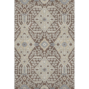 HomeRoots 8' X 10' Chocolate Gray Floral Area Rug - Washable, Stain-Resistant, UV Protected for Modern Living 668499