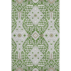HomeRoots 5' X 8' Floral Area Rug in Green, Ivory & Gray - Washable, UV-Protected, Stylish & Durable Design 668515