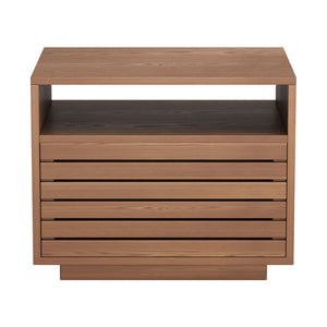 HomeRoots 16" Walnut Wood Nightstand with Drawer - Stylish Compact Design for Bedroom, Living Room & More 668517