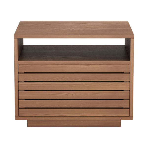 HomeRoots 16" Walnut Wood Nightstand with Drawer - Stylish Compact Design for Bedroom, Living Room & More 668517