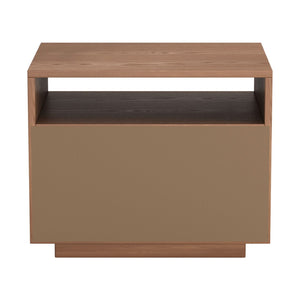 HomeRoots 16" Walnut Wood Nightstand with Drawer - Stylish Compact Design for Bedroom, Living Room & More 668517