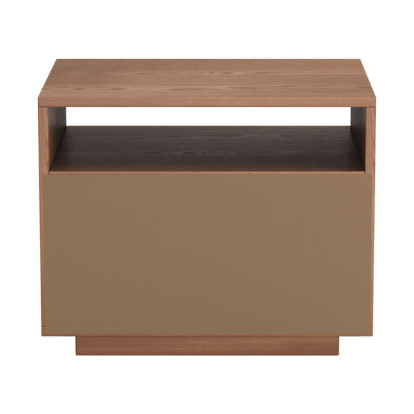 HomeRoots 16" Walnut Wood Nightstand with Drawer - Stylish Compact Design for Bedroom, Living Room & More 668517