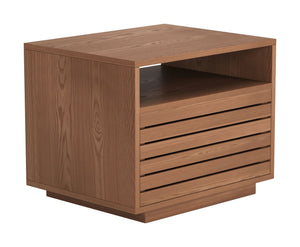 HomeRoots 16" Walnut Wood Nightstand with Drawer - Stylish Compact Design for Bedroom, Living Room & More 668517