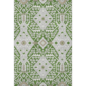 HomeRoots 8' X 10' Floral Area Rug - Green, Ivory & Gray, Washable with UV Protection for Busy Homes 668518
