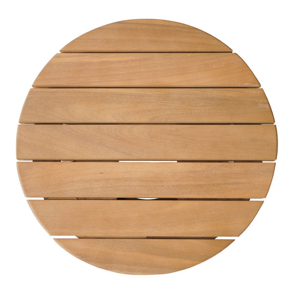 HomeRoots 16" Natural Wooden Outdoor Side Table - Stylish Acacia Design for Patios, Balconies & Poolside Use 668523