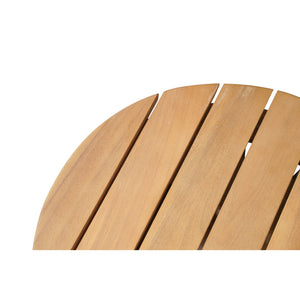 HomeRoots 16" Natural Wooden Outdoor Side Table - Stylish Acacia Design for Patios, Balconies & Poolside Use 668523