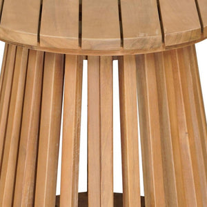 HomeRoots 16" Natural Wooden Outdoor Side Table - Stylish Acacia Design for Patios, Balconies & Poolside Use 668523