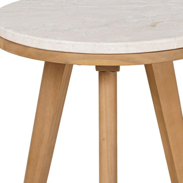 HomeRoots 16" White Rounded Wood Side Table - Elegant Outdoor & Indoor Accent, Durable, Easy-Clean Design 668525
