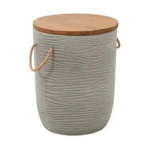 HomeRoots 14" Natural Rounded Solid Wood Side Table - Perfect for Outdoor Patios, Balconies & Small Spaces! 668527