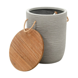 HomeRoots 14" Natural Rounded Solid Wood Side Table - Perfect for Outdoor Patios, Balconies & Small Spaces! 668527