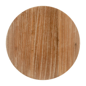 HomeRoots 14" Natural Rounded Solid Wood Side Table - Perfect for Outdoor Patios, Balconies & Small Spaces! 668527
