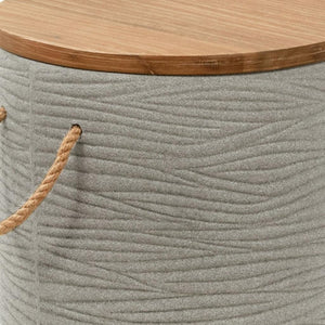 HomeRoots 14" Natural Rounded Solid Wood Side Table - Perfect for Outdoor Patios, Balconies & Small Spaces! 668527