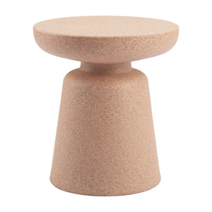 HomeRoots 16" Stylish Brown Rounded Plastic Outdoor Side Table - Perfect for Balconies, Patios & Indoor Use! 668531