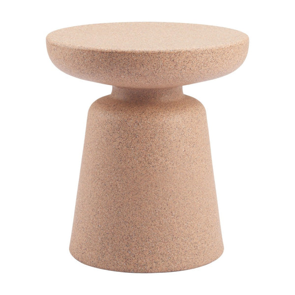 HomeRoots 16" Stylish Brown Rounded Plastic Outdoor Side Table - Perfect for Balconies, Patios & Indoor Use! 668531