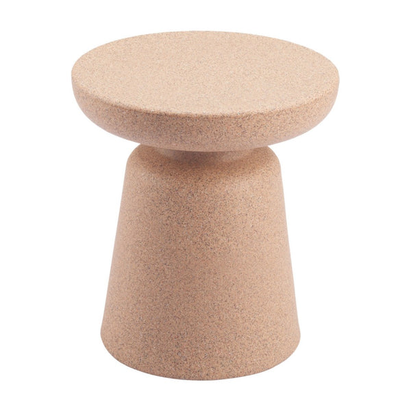 HomeRoots 16" Stylish Brown Rounded Plastic Outdoor Side Table - Perfect for Balconies, Patios & Indoor Use! 668531