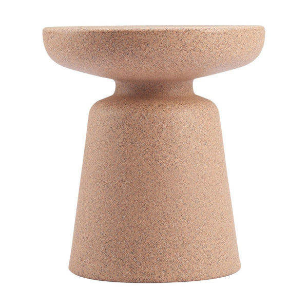 HomeRoots 16" Stylish Brown Rounded Plastic Outdoor Side Table - Perfect for Balconies, Patios & Indoor Use! 668531