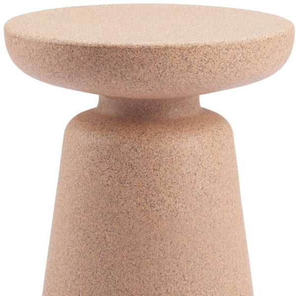 HomeRoots 16" Stylish Brown Rounded Plastic Outdoor Side Table - Perfect for Balconies, Patios & Indoor Use! 668531