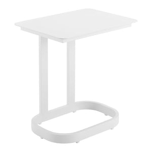 HomeRoots 22" White Aluminum Outdoor Side Table - Modern, Versatile Accent for Patios, Balconies & More! 668533