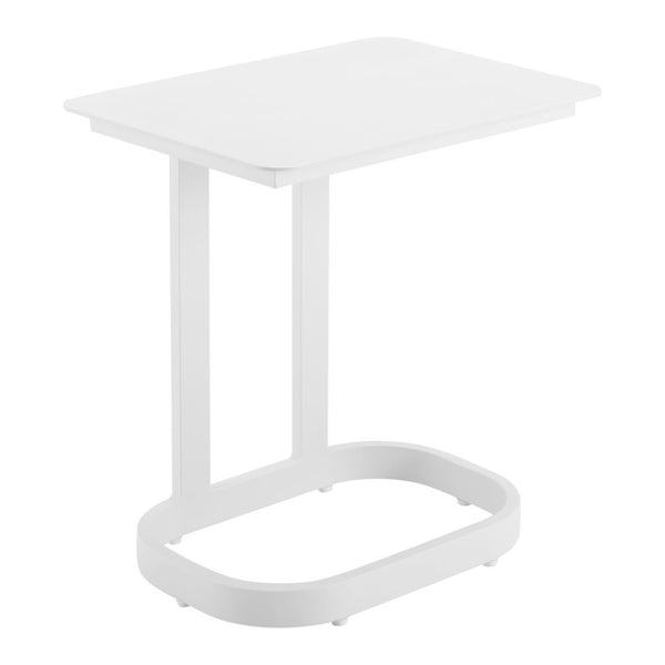 HomeRoots 22" White Aluminum Outdoor Side Table - Modern, Versatile Accent for Patios, Balconies & More! 668533