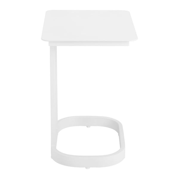 HomeRoots 22" White Aluminum Outdoor Side Table - Modern, Versatile Accent for Patios, Balconies & More! 668533