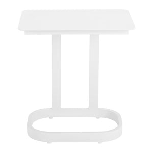 HomeRoots 22" White Aluminum Outdoor Side Table - Modern, Versatile Accent for Patios, Balconies & More! 668533