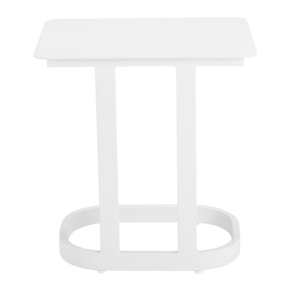 HomeRoots 22" White Aluminum Outdoor Side Table - Modern, Versatile Accent for Patios, Balconies & More! 668533