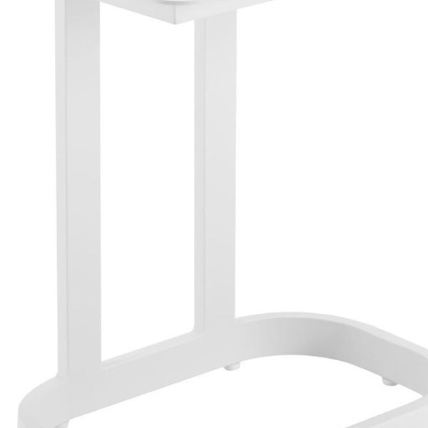 HomeRoots 22" White Aluminum Outdoor Side Table - Modern, Versatile Accent for Patios, Balconies & More! 668533