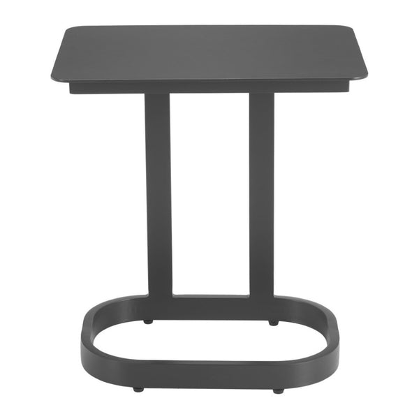 HomeRoots 22" Black Aluminum Outdoor Side Table - Stylish, Durable & Versatile for Patios, Balconies & Poolside Fun 668535