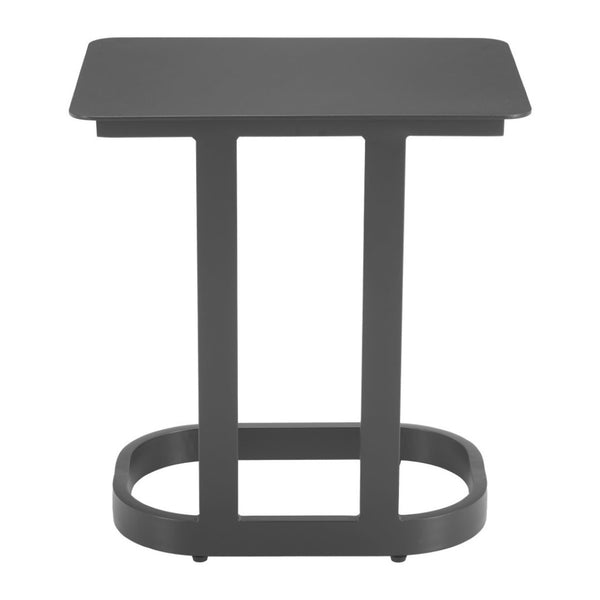 HomeRoots 22" Black Aluminum Outdoor Side Table - Stylish, Durable & Versatile for Patios, Balconies & Poolside Fun 668535