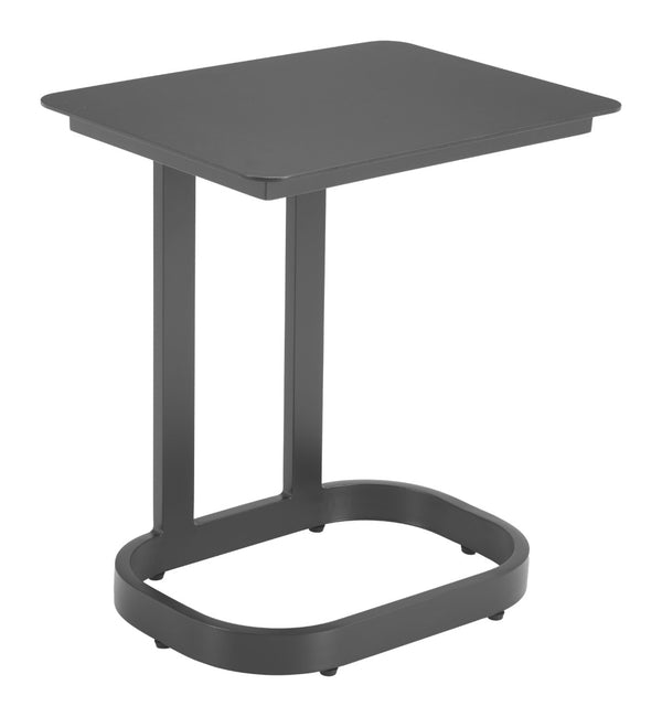 HomeRoots 22" Black Aluminum Outdoor Side Table - Stylish, Durable & Versatile for Patios, Balconies & Poolside Fun 668535