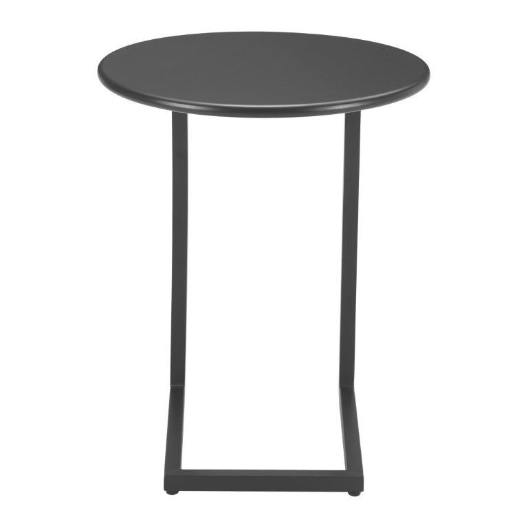 HomeRoots 20 Inch Black Aluminum Round Patio Side Table Durable Lightweight Outdoor Accent 668537