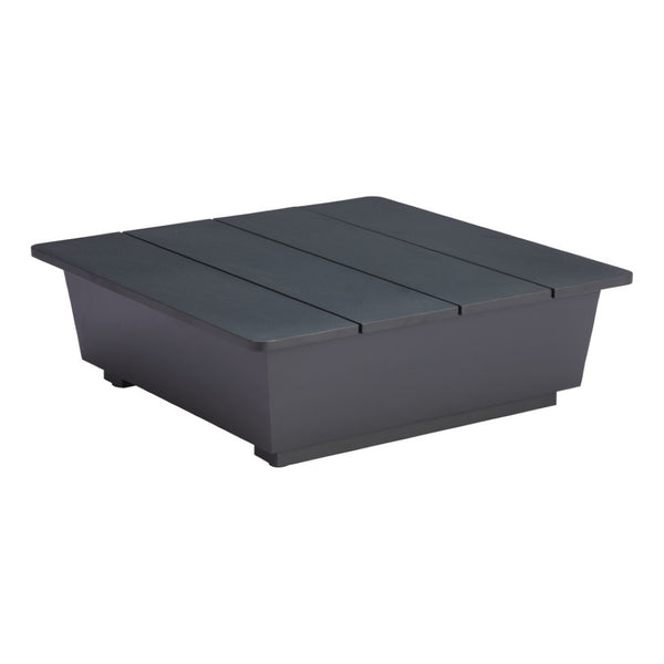 HomeRoots 33" Sleek Black Aluminum Outdoor Side Table - Weather-Resistant, Versatile, Fully Assembled Design! 668539