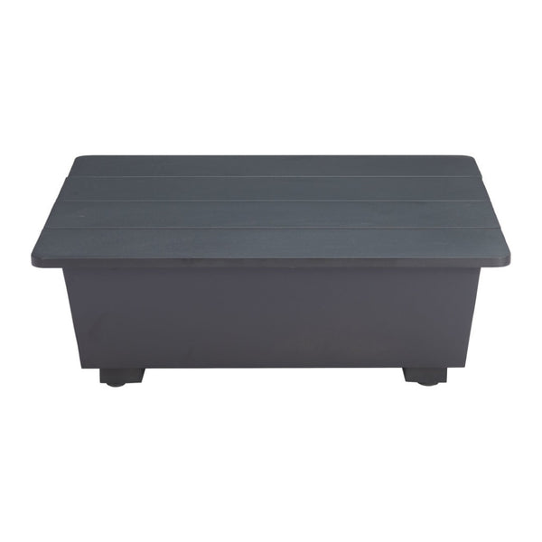 HomeRoots 33" Sleek Black Aluminum Outdoor Side Table - Weather-Resistant, Versatile, Fully Assembled Design! 668539