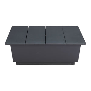 HomeRoots 33" Sleek Black Aluminum Outdoor Side Table - Weather-Resistant, Versatile, Fully Assembled Design! 668539